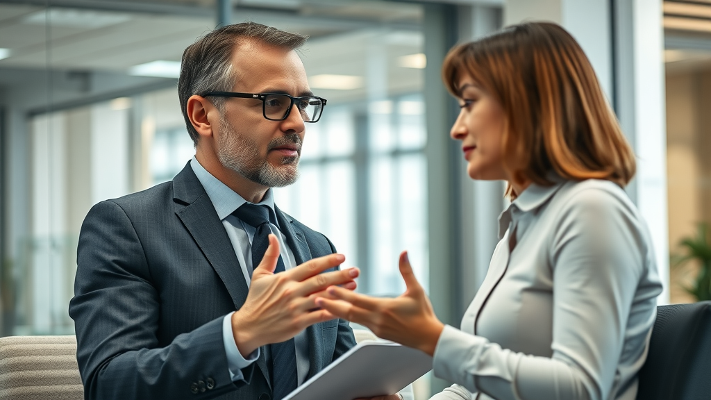 A professional financial consultant discussing strategies with a client