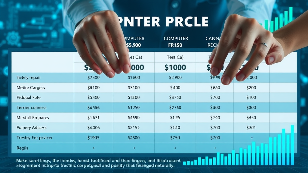 Infographic-style pricing comparison table for computer repair services in Lauderhill, pricing table, computer repair lauderhill, fl