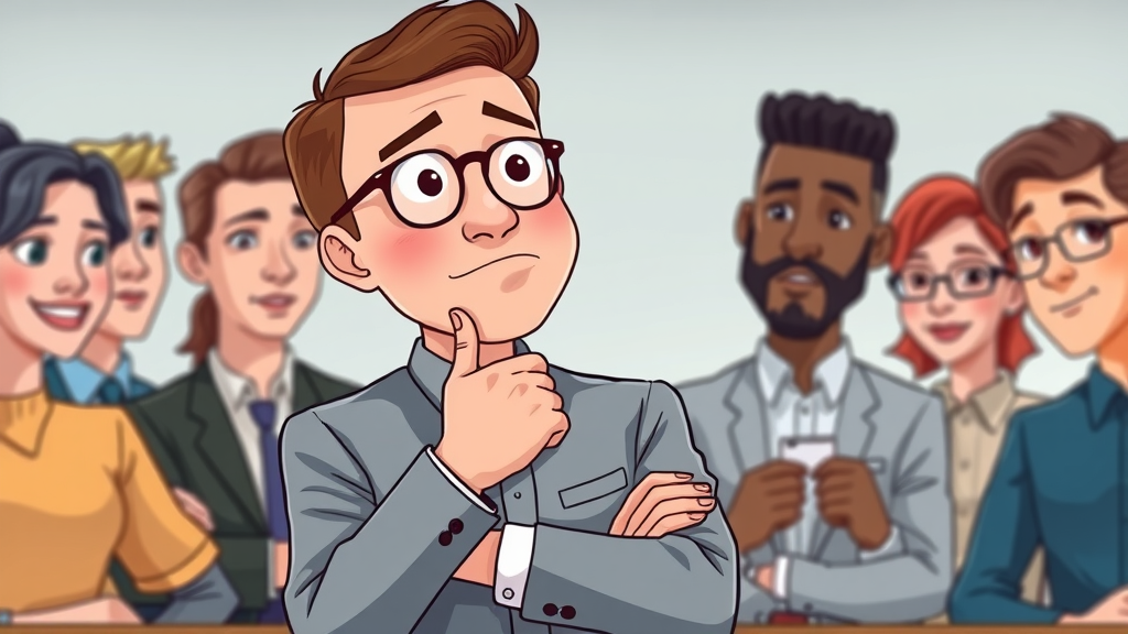 motivated speaker pausing thoughtfully to avoid filler words while speaking to a diverse group