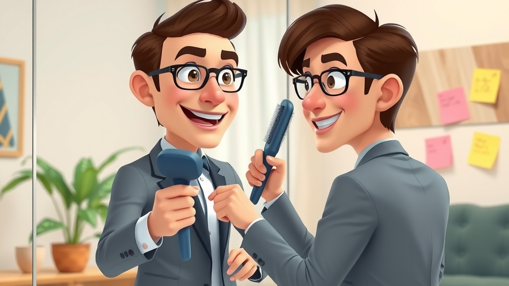 confident professional practicing speech in front of a mirror, how to speak with confidence in public